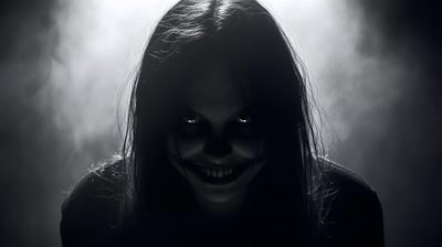 a creepy woman in the dark with light coming from behind her Halloween Creepy Pc Horror, Horror For Laptop, Scary Computer, Scary For Laptop, Scary Pc, dark slate gray