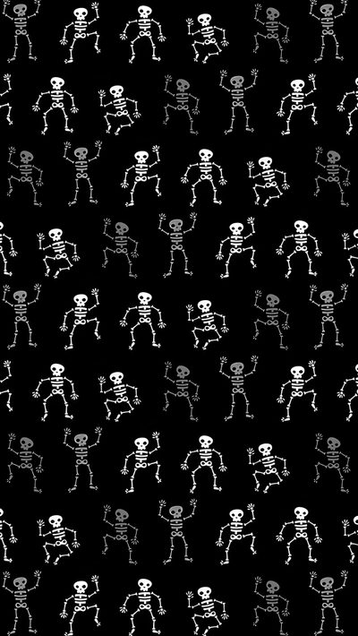 a black and white pattern with skeletons on it Halloween Skeletons Skeleton Background, Spooky Pattern, Spooky Skeletons, Cute Skeleton, Small Skull, black