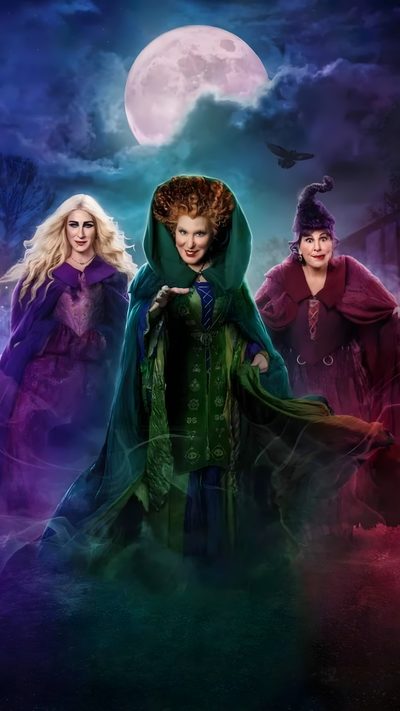 three witches standing in front of a full moon with their hands on their hipss Hocus Pocus Halloween Hocus Pocus Images, Hocus Pocus Iphone, Hocus Pocus Backgrounds, dark slate gray