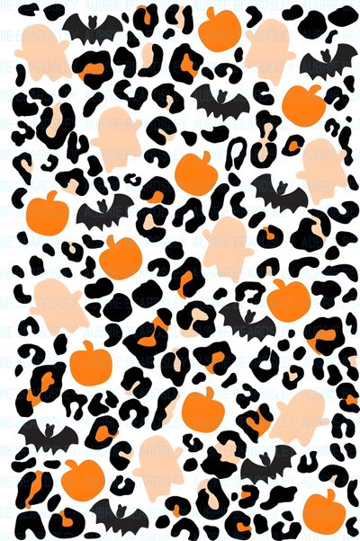 an animal print pattern with orange and black spots on the bottom, in different colors Halloween Cheetah Print Halloween Background Iphone Preppy, Preppy Halloween Ipad, Leopard Halloween Background, wheat