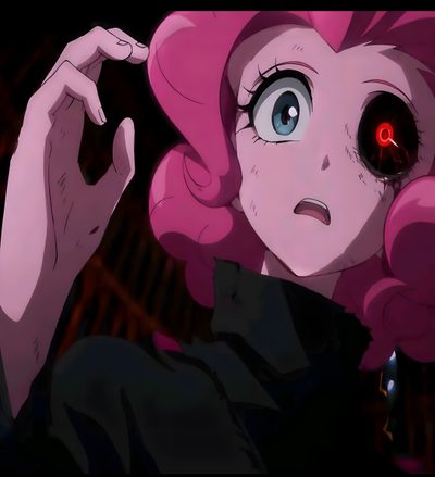 an anime character with pink hair and big eyes looking at something in the distance while holding her hand up to her head Pinkie Pie Halloween Pink Pie Icon, Pinkamena Anime, Black Pink Pfp, Poppy Playtime Icon, Animated Pfp,