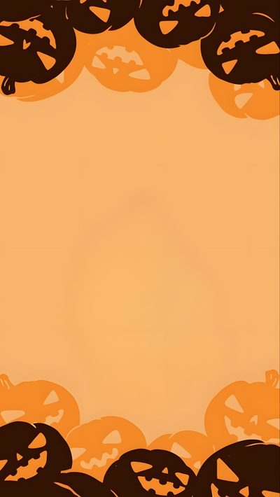 an orange background with pumpkins and jack - o'- lanterns Halloween Layout Halloween Background Ideas, Halloween Zoom Background, Orange Halloween, sandy brown