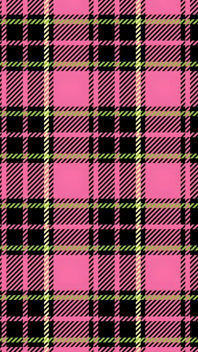a pink and black plaid pattern Halloween Plaid Pink Custom Mixed Patterns, Hot Pink Tartan, Checkered Pattern Aesthetic, dim gray