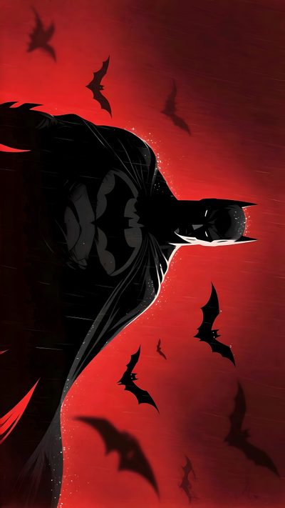 a bunch of bats flying in the air over a red background with black silhouettes Batman Halloween Pc Full Hd, Batman Arkham Knight, Batman Black And Red, Batman And Catwoman, maroon