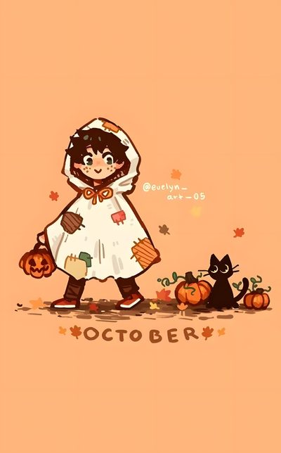 Cute Mha Halloween Wallpaper, Chibi Pumpkin Drawing, Deku Pumpkin, Pumpkin Drawing Anime, Mha Halloween Wallpaper, Denki Halloween Fanart, Bakugou Halloween Wallpaper, Chibi Fall, Deku And Uraraka Halloween Mha Halloween Phone Cute Mha Halloween, Chibi Pumpkin Drawing, Deku Pumpkin, light salmon