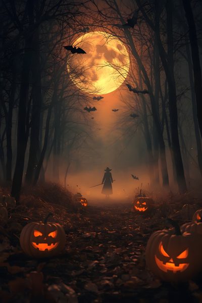 an image of a halloween scene with pumpkins Halloween 2025 Scary Halloween Backgrounds, Spooky Silhouettes, Halloween Backgrounds Scary, black