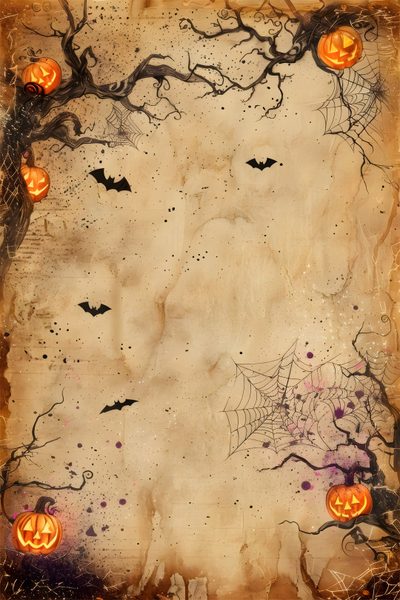 an old paper with pumpkins and bats on it Halloween Party Ideas Halloween Aesthetic Background, Background For Halloween, Halloween Design Ideas, dark khaki