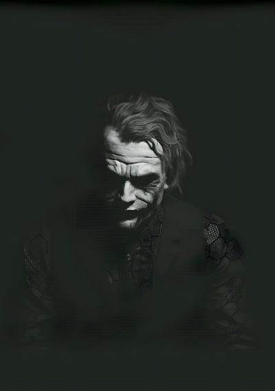 the joker in black and white with his hands on his chest, looking down at something Juvea Halloween 4k Joker In Arabic, Dark Knight Black Joker 4k, Joker Images Hd Black,