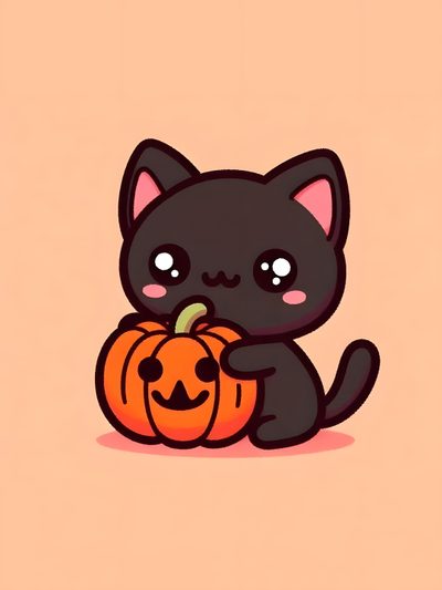 Easy Halloween Drawings, Cute Halloween Drawings, Image Halloween, Fall Drawings, Halloween Wallpaper Cute, Kawaii Doodles, Halloween Drawings, Kawaii Halloween, Cute Kawaii Drawings Halloween Kawaii Cute Black Cat Easy Halloween Drawings, Cute Halloween Drawings, Image Halloween, navajo white
