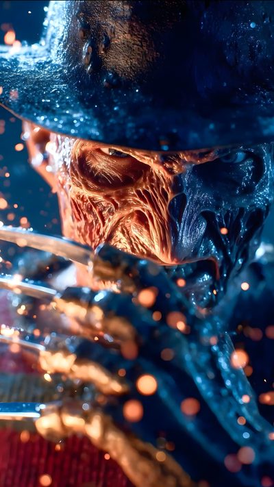 a close up of a person wearing a hat and holding a glass in their hand Halloween Freddy Kruger Freddy Krueger Hd, Freddy Krueger 4k, Freddy Krueger Hd Images, dark slate gray