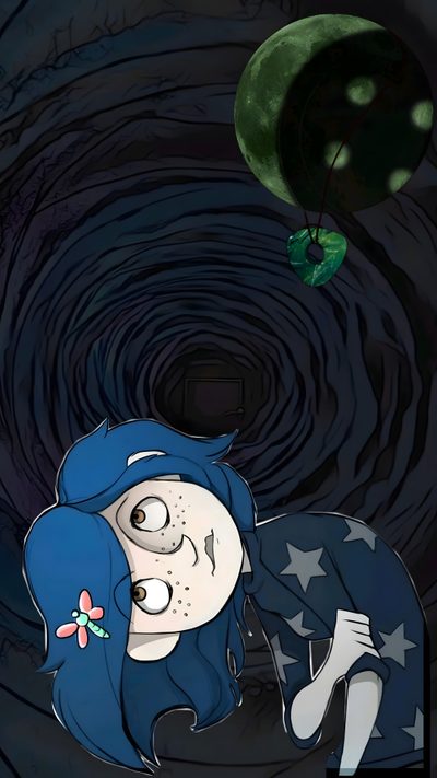 a cartoon girl with blue hair and green eyes Halloween Matching Christmas Matching, Coraline And Wybie Matching, Matching Halloween, black