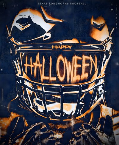 a football helmet with the words happy halloween painted on it in orange and black colors Halloween Football Football Graphic Ideas, Halloween Football Banner Ideas, Football Season Posters, dark slate gray