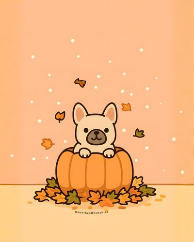 a small dog sitting on top of a pumpkin Halloween French Bulldog Cute Dog Fall, Cute Fall Dog, Cute Halloween Dog Cartoon, Dog Pumpkin, burlywood