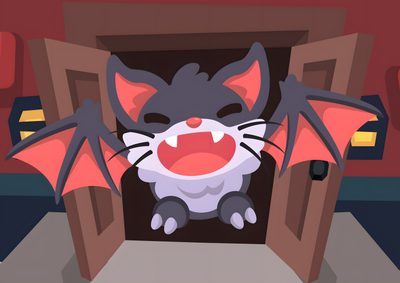 a cartoon cat with its mouth open sitting in a doorway Adopt Me Halloween Adoption, Cute Drawings, Mopeio Game, Funky Art, Pokemon, dim gray