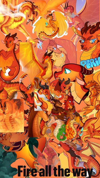fire all the way poster with many cartoon characters Wings Of Fire Halloween Dragon Collage With Fiery Theme, Dragon-themed Room Decor, Fantasy Art Inspiration, chocolate