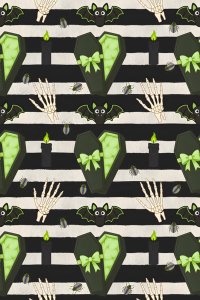 a pattern with green and black items on it Cute Halloween Coffin Cute Coffin, Spooky Coffin, Coffin, Spooky Pattern Background, dark slate gray