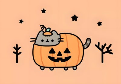 a cat sitting on top of a pumpkin Halloween Pusheen Cutesy Halloween, Fall Pusheen, Pusheen Pumpkin, Pusheen Halloween, Pusheen Love, burlywood