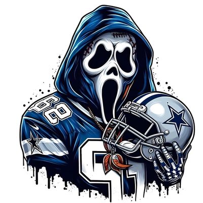a drawing of a football player wearing a hoodie and holding a helmet with his mouth open Nfl Halloween Nfl Cool Football Drawings, Cowboys Logo Cool Dallas Cowboys Drawings, Dallas Cowboys Drawings Graffiti, white smoke