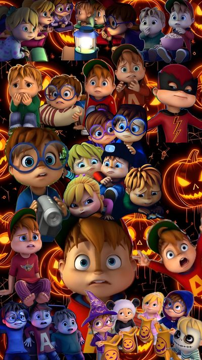an image of children in halloween costumes Alvin And The Chipmunks Halloween Alvin And The Chipmunks Iphone, Alvin And The Chipmunks, Chipmunks, saddle brown