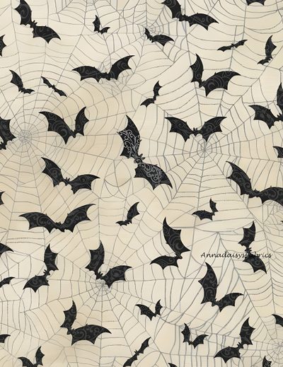 black bats and spider webs on white paper Vintage Bats For Halloween Fabric And Bat Pattern Aesthetic, Retro Bats, Vintage Spooky Patterns, light gray