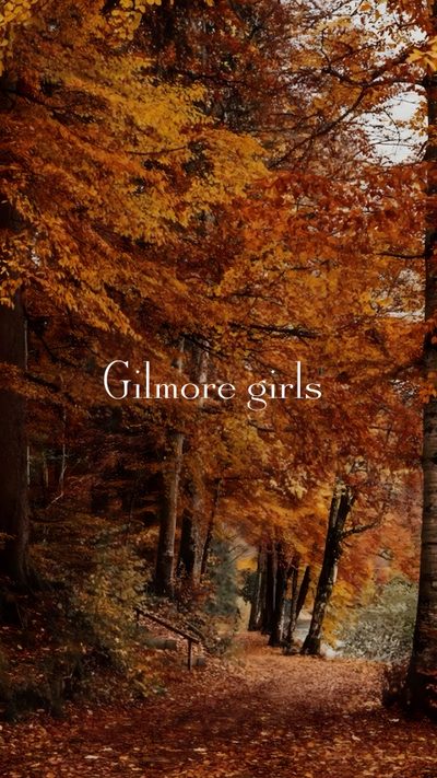 an image of a path in the woods surrounded by trees with fall leaves on it Halloween Gilmore Fall Backgrounds Iphone Aesthetic, Iphone Fall, Phone Backgrounds Fall, saddle brown