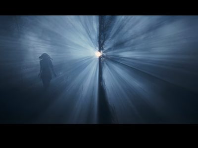 a person standing in the middle of a dark room with light coming from behind them Halloween 2 2009 Halloween 2 2009 Movie, Halloween 2 Rob Zombie, Halloween 3 Rob Zombie, dark slate gray