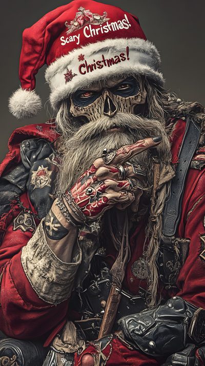 a man dressed up as santa clause holding a candy cane and looking at the camera Halloween Santa Claus Krampus Iphone, Merry Krampus, Krampus Phone, Krampus Movie, dark slate gray
