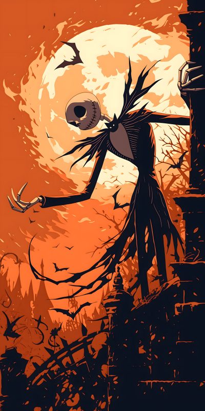 an illustration of a woman with long hair and eyes in front of a full moon Halloween Cartoon Iphone Scary Cartoon Background, Halloween Nightmare Before Christmas, Nightmare Before Christmas Art, sienna