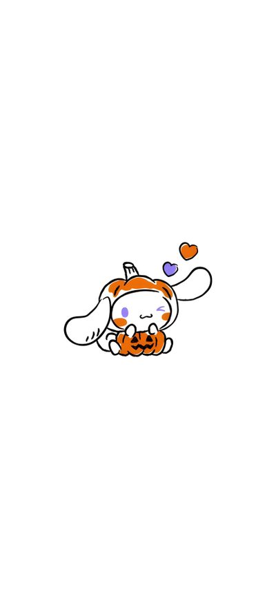 an orange and white dog with hearts on it's head is laying in the air Cinnamon Roll Sanrio Halloween Cinnamon Roll Sanrio Halloween, Autumn Cinnamoroll, Cinnamon Roll Halloween, white