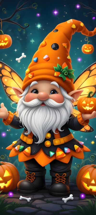 an image of a halloween gnome with pumpkins Halloween Gnomes Fall Gnome Iphone, Halloween Gnome Ideas, Halloween Gnomes, Halloween Fairy, dark slate gray