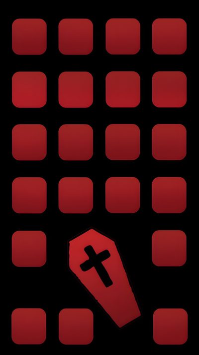 a black background with red squares and a cross Cute Halloween Coffin Cool Vampire Background, Coffin, Cute Coffin Phone, Cute Coffin Background, black