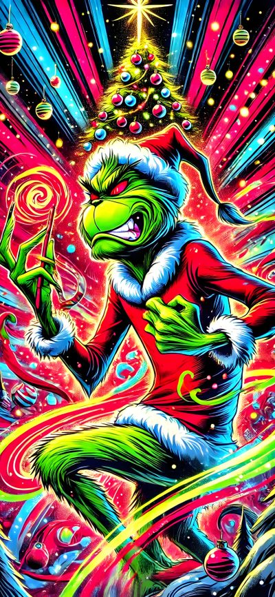 an image of a person dressed up as grino in front of a christmas tree Grinch Halloween Clay Mation, Nightmare Before Christmas, Christmas Diamonds, Tattoo Flash Art, sienna