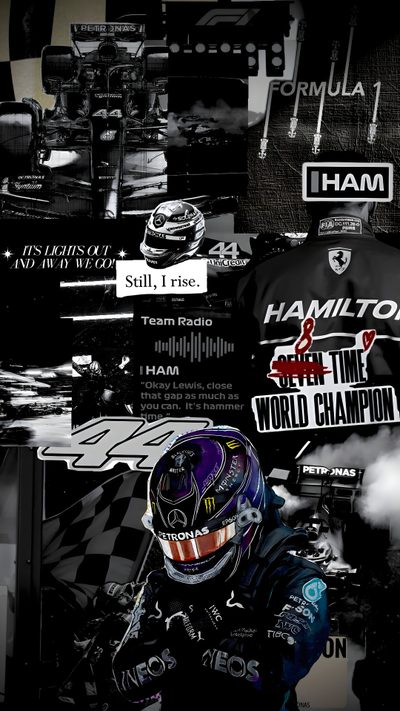 a black and white photo of a person wearing a racing suit with his helmet on Halloween Lewis Hamilton Collages Hd Lewis Hamilton Mercedes 4k, Lewis Hamilton 4k, Lewis Hamilton Poster 4k, black