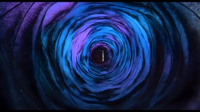 a tunnel with blue and purple swirls going into it's center, as seen from the inside Halloween Iphone Coraline Coraline Tunnel, Halloween Desktop, Macbook Air, Coraline Aesthetic, midnight blue