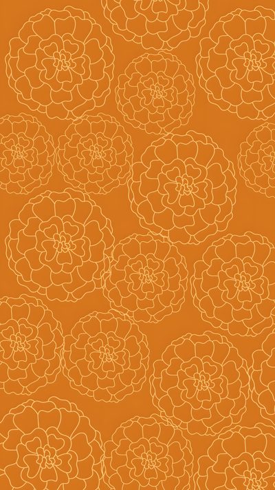 an orange and white flower pattern with lines on the bottom, as well as two smaller flowers Halloween Marigold Simple Mexican Background, Cool Mexican Background, Backgrounds Mexican Aesthetic, chocolate