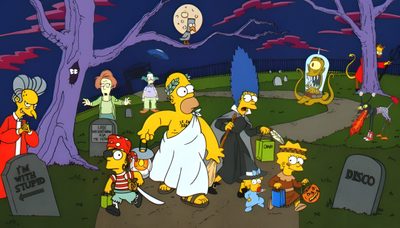 the simpsons family is walking through a graveyard Family Guy Halloween Simpson Halloween Special, The Simpson Halloween, The Simpsons Halloween Episodes, dark slate gray