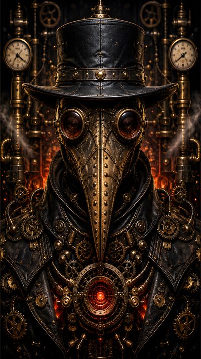 a steampunked bird wearing a top hat and jacket with clocks in the background Halloween Steampunk Steampunk Images, Back Piece Tattoo, Pieces Tattoo, Back Pieces, High Resolution, black