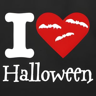 i love halloween with bats and red heart on black canvas tote bag, front view I Love Halloween Love Halloween, I Love Halloween, I Love Halloween Quotes, dark slate gray