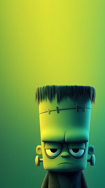 a cartoon character with an evil look on his face and green hair, standing in front of a yellow background Frankenstein Halloween Handy, Collection, Grafite De Rua, Batman, Android Art, Iphone Homescreen, yellow green