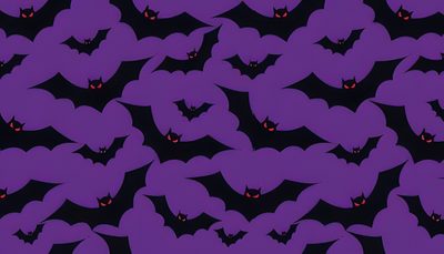 a lot of bats with glowing eyes on them Halloween Purple Bat Halloween Desktop, Halloween Cover Photos, Background Design, dark slate blue
