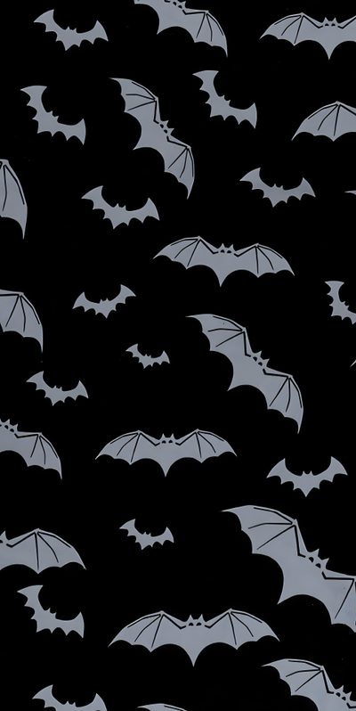 a group of bats flying through the air in black and grey colors with white outlines Gothic Halloween Bats Black White Halloween Iphone Backgrounds, Halloween Backgrounds, Emo, Goth,
