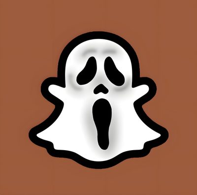 a white ghost with its mouth open and tongue out in front of an orange background Halloween Snapchat Halloween Phone Theme Ideas, Snapchat App Icons, Halloween Themed Phone Icon, sienna