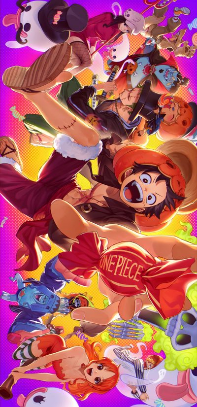 an image of cartoon characters in the style of comics and cartoons, all with different facial expressions Halloween One Piece Onepiece Images, One Piece Mugiwara, One Piece Character Art, indian red