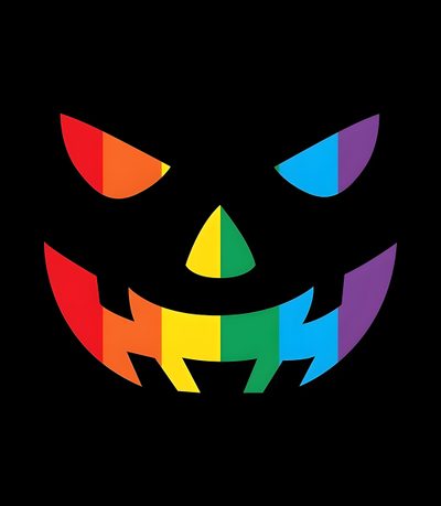 a black background with an image of a halloween jack - o'- lantern face Lgbtq Halloween Gay Halloween, Halloween Pride, Lgbtq Halloween, Pride Halloween, Halloween Pride Flag, black