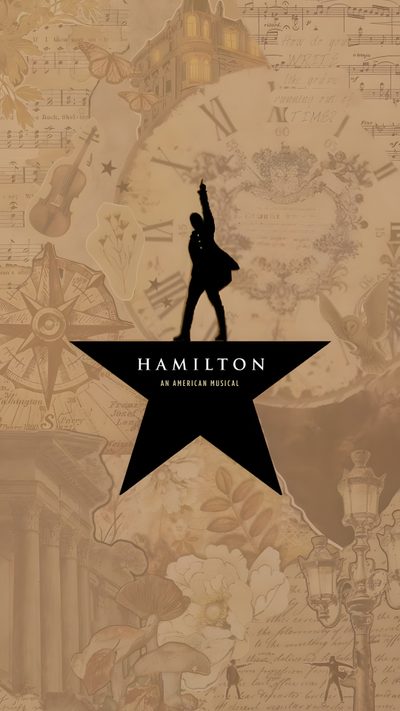 the poster for hamilton is shown in black and white, with an image of a man dancing Hamilton Halloween Hamilton Posters Aesthetic, Hamilton Colors, Alexander Hamilton, Hamilton Ipad, rosy brown