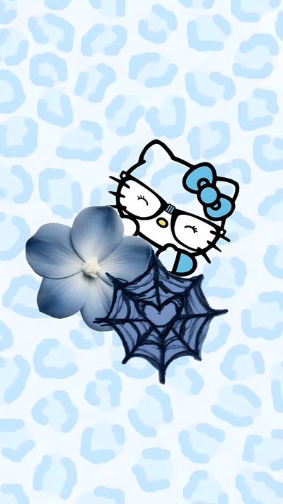 hello kitty wallpaper with blue flowers and spider web Blue Hello Kitty Halloween Harry Potter, lavender