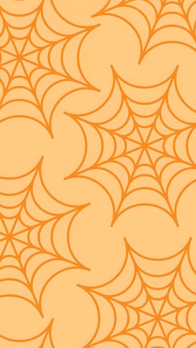 an orange and yellow background with wavy lines in the shape of spider's web Halloween Circle Geometric In Ochre Orange Spooky Background, Autumn Web, Halloween Spider Webs, khaki