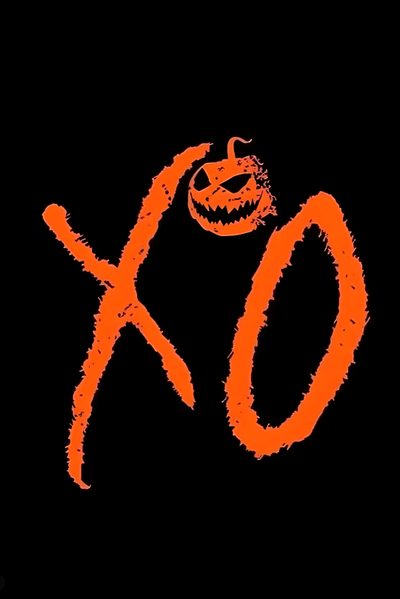 an orange xo with a jack o lantern on it The Weeknd Halloween The Weeknd Halloween, Xo The Weeknd Font, After Hours The Weeknd Halloween, black