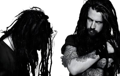 two men with long dread locks and tattoos Halloween Rob Zombie Rob Zombie Pics, Rob Zombie Dreads, Rob Zombie Photoshoot, black