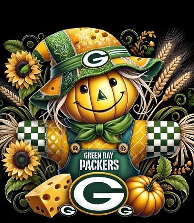 the green bay packers mascot is surrounded by sunflowers and pumpkins with cheese Packers Halloween Greenbay Packers Images, Pictures Of Green Bay Packers, Packers Happy Thanksgiving,